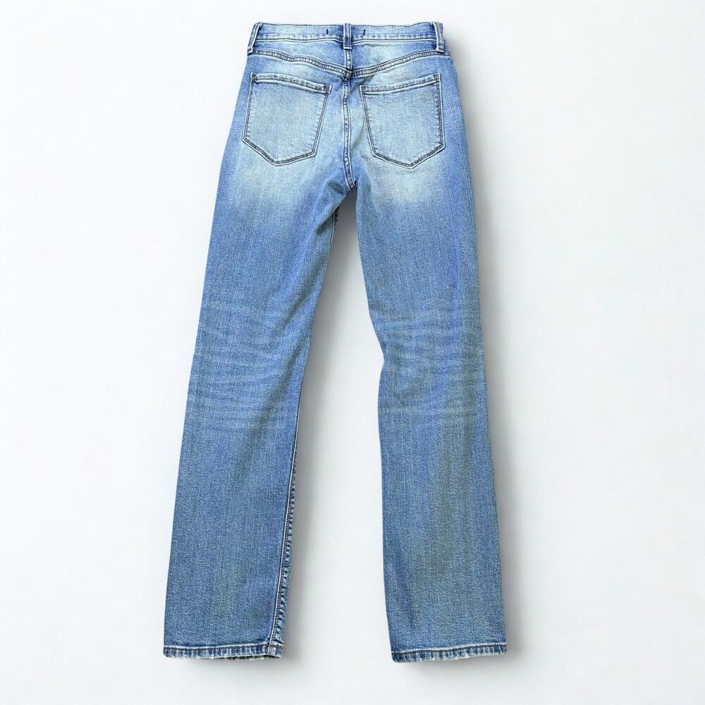 Willow + Root Rise Up Jeans Womens 26 Light Wash Distressed Straight Leg Stretch - Picture 2 of 9